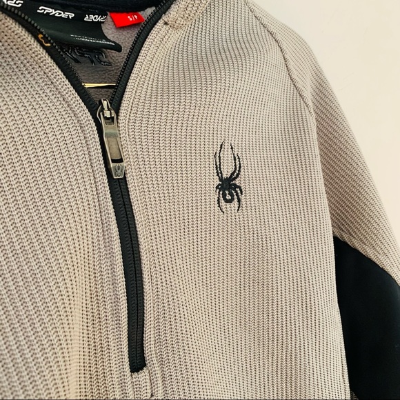 Spyder Mens 1/4 Zip Pullover Core Sweater, Charcoal Grey Small - Picture 3 of 13